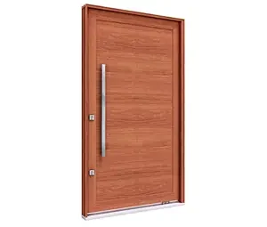 PORTA PIVOTANTE DE ALUMÍNIO COR MADEIRA C/ PUXADOR 1M EM AÇO INOX – LUCASA ECCELLENTE