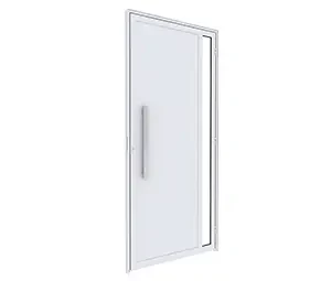 PORTA DE ALUMÍNIO DE GIRO LAMBRI COM VISOR E PUXADOR DE 60CM. LUCASA IDEALE