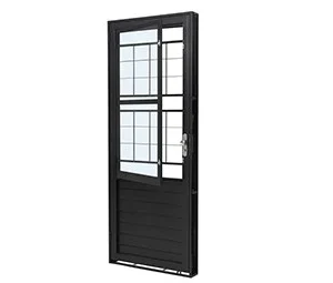 PORTA DE ABRIR C/ POSTIGO E C/GRADE QUADRICULADA. AÇO COR PRETA. RAMASSOL MASTER