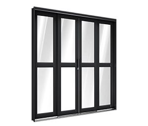 PORTA DE AÇO DE CORRER CENTRAL C/TRAVESSA 2FLS MÓVEIS E 2FIXAS. RIOBRAS AÇO PRONTO