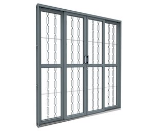 PORTA DE AÇO DE CORRER CENTRAL 2FLS MÓVEIS E 2FIXAS. RIOBRAS AÇO