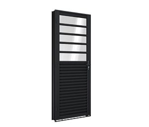 PORTA DE AÇO DE GIRO MISTA C/TRAVESSA. RIOBRAS AÇO PRONTO