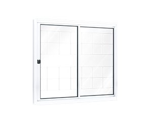 JANELA DE AÇO DE CORRER LATERAL 1FL MÓVEL E 1FIXA C/GRADE QUADRADA. RIOBRAS AÇO PRONTO