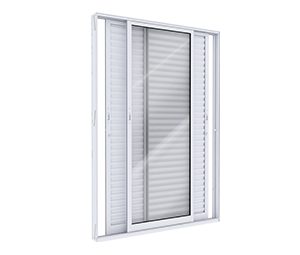 PORTA DE ALUMÍNIO BALCÃO DE CORRER LATERAL 3FLS MÓVEIS C/FECHO EMBUTIDO EM ALUMÍNIO. LUCASA IDEALE