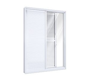 PORTA DE ALUMÍNIO BALCÃO DE CORRER LATERAL FLEX 2FLS MÓVEIS E 1FIXA. LUCASA ECCELLENTE