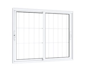 JANELA DE ALUMÍNIO DE CORRER LATERAL 2FLS MÓVEIS C/GRADE C/FECHO EMBUTIDO EM ALUMÍNIO. LUCASA ECCELLENTE