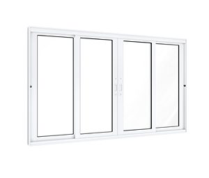 JANELA DE ALUMÍNIO DE CORRER CENTRAL 2FLS MÓVEIS E 2FIXAS C/FECHO EMBUTIDO EM ALUMÍNIO. LUCASA ECCELLENTE