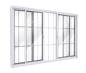 JANELA DE ALUMÍNIO DE CORRER CENTRAL 2FLS MÓVEIS E 02 FIXAS C/GRADE C/FECHO EMBUTIDO EM ALUMÍNIO. LUCASA IDEALE