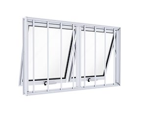 JANELA DE ALUMÍNIO MAXIM-AR DUPLO HORIZONTAL COM GRADE. LUCASA IDEALE