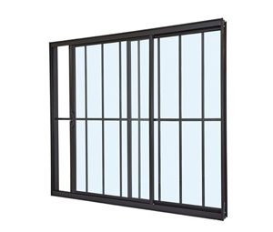 JANELA DE CORRER LATERAL C/GRADE. ALUMÍNIO COR PRETA. RAMASSOL ULTRA