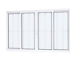 JANELA DE CORRER COM GRADE. ALUMÍNIO COR BRANCA. RAMASSOL BRIZE