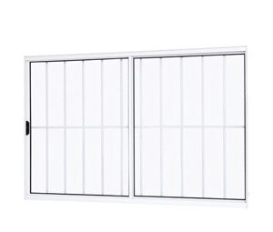 JANELA DE CORRER LATERAL COM GRADE. ALUMÍNIO COR BRANCA. RAMASSOL SLIM MODULAR
