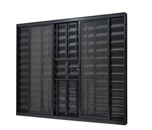 JANELA VENEZIANA C/GRADE. ALUMÍNIO COR PRETA. RAMASSOL ULTRA