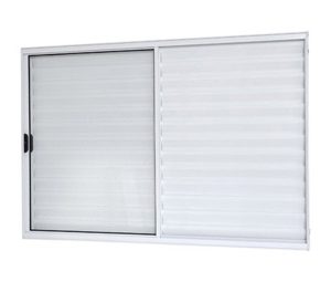 JANELA VENEZIANA LATERAL SEM GRADE. ALUMÍNIO COR BRANCA. RAMASSOL SLIM MODULAR