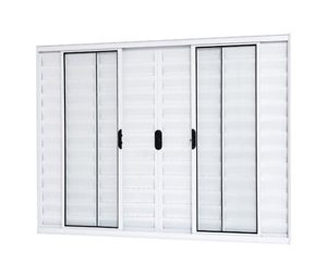 JANELA VENEZIANA SEM GRADE. ALUMÍNIO COR BRANCA. RAMASSOL SLIM MODULAR
