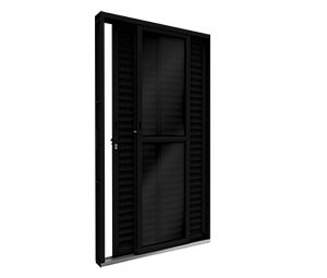 PORTA DE ALUMÍNIO BALCÃO DE CORRER LATERAL 2FLS MÓVEIS E 1 FIXA. RIOBRAS ALUMÍNIO