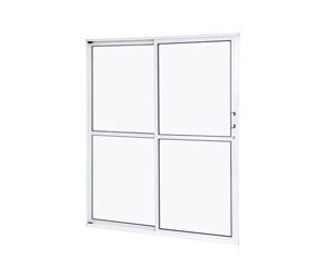 PORTA BALCÃO C/2FLS. 1FL FIXA E 1FL MÓVEL. ALUMÍNIO COR BRANCA. RAMASSOL CRISTAL