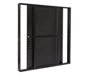 PORTA BALCÃO C/3FLS MÓVEIS. 1FL DE VIDRO E 2FLS VENEZIANAS. ALUMÍNIO COR PRETA. RAMASSOL ULTRA