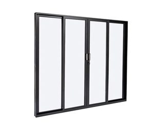 PORTA BALCÃO C/4FLS, 2FLS FIXAS E 2FLS MÓVEIS. ALUMÍNIO COR PRETA. RAMASSOL ULTRA