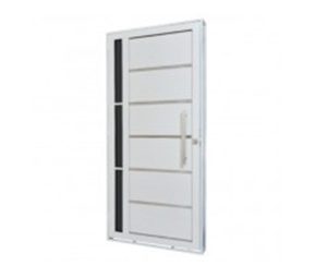PORTA DE ABRIR LAMBRI COM FRISO E VIDRO LATERAL. AÇO COR BRANCA. RAMASSOL QUALITYSOL