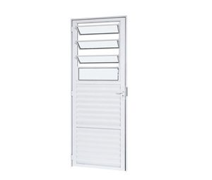 PORTA DE ABRIR MISTA BASCULANTE PALHETA. ALUMÍNIO COR BRANCA. RAMASSOL CRISTAL