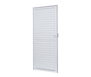 PORTA DE ABRIR PALHETA TOTAL. ALUMÍNIO COR BRANCA. RAMASSOL CRISTAL