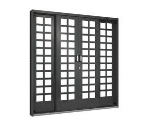 PORTA DE CORRER CENTRAL QUADRICULADA 4FLS. AÇO. RAMASSOL FORTSOL