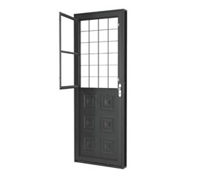 PORTA DE ABRIR MISTA QUADRICULADA C/POSTIGO. AÇO. RAMASSOL ROMEX