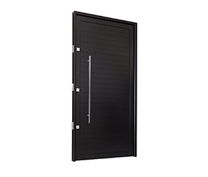 PORTA PIVOTANTE ALUMÍNIO COR PRETA. MACHADO SUPREMA