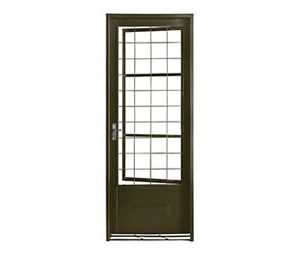 PORTA SOCIAL DE ABRIR COM POSTIGO E GRADE QUADRADA. AÇO. DHP DOMARCO FORTLINE