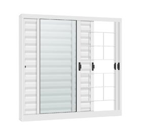 VENEZIANA 3FLS. GRADE QUADRICULADA. AÇO COR BRANCA. PROVISÃO LIGHT