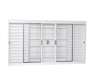 JANELA VENEZIANA C/GRADE QUADRICULADA. AÇO COR BRANCA. RAMASSOL UNICSOL