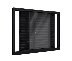 JANELA DE ALUMÍNIO VENEZIANA DE CORRER LATERAL 3FLS MÓVEIS. RIOBRAS ALUMÍNIO