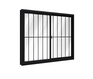 JANELA DE ALUMÍNIO DE CORRER LATERAL 2FLS MÓVEIS C/GRADE. RIOBRAS ALUMÍNIO