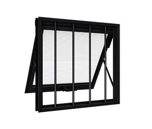 JANELA DE ALUMÍNIO MAXIM-AR C/GRADE. RIOBRAS ALUMÍNIO