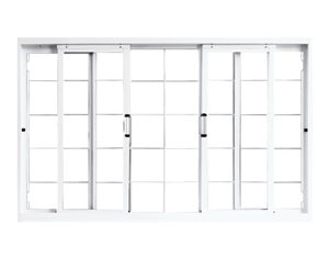 JANELA DE CORRER COM GRADE QUADRICULADA. AÇO COR BRANCA. HAIALA APD