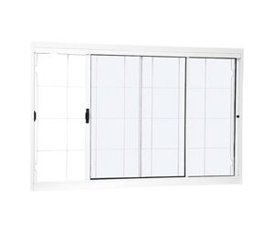 JANELA DE CORRER LATERAL C/GRADE QUADRICULADA. AÇO COR BRANCA. RAMASSOL UNICSOL