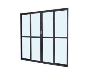 PORTA BALCÃO C/4FLS. 2FLS FIXAS E 2FLS MÓVEIS. ALUMÍNIO COR PRETA. RAMASSOL ULTRA