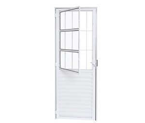 PORTA DE ABRIR POSTIGO PALHETA. ALUMÍNIO COR BRANCA. RAMASSOL CRISTAL