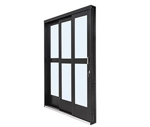 PORTA DE CORRER COM 3FLS. AÇO COR PRETA. RAMASSOL MASTER